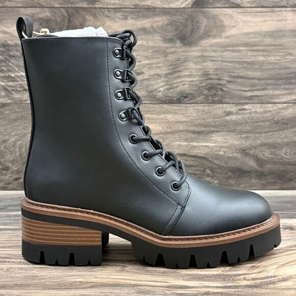 NIB Mia Isaiah 9M Combat Ankle Boots Lug Sole Black Synthetic - Picture 4 of 10